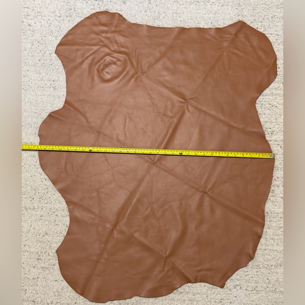 Tan Smooth Buttery Napa Leather Hide Brown color
